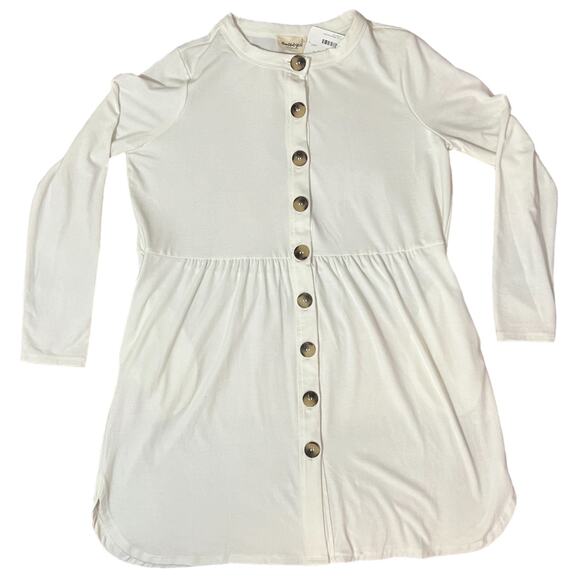 Beautiful You LARGE Boutique Cream Babydoll Button Front Cardigan Dress - Picture 9 of 10